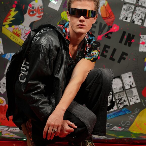 Vintage Hill & Archer Black Jacket – Hand-Painted Shiro Tora Tiger Art (M) - Picture 8 of 11